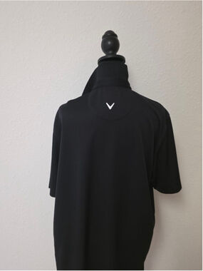 Men's Callaway Black XL Polo Shirt with White Trim